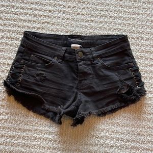 Billabong black jean shorts